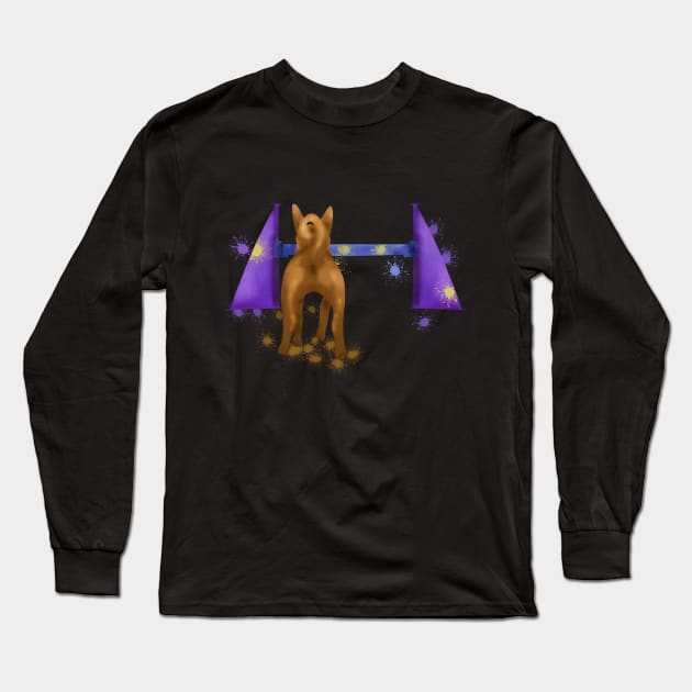 Dog agility at the start line Long Sleeve T-Shirt by Antiope